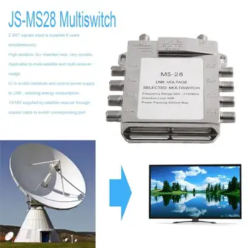 

Portable 2x8 JS-MS28 Satellite Signal Multiswitch 950-2150MHz LNB Voltage Selected Switch Low Loss LNB Receiver Multiswitch