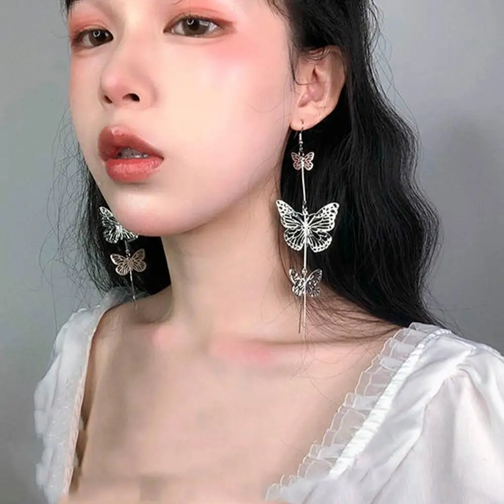 

Long Tassel Butterfly Drop Earrings Alloy Color 2020 Fashion Hanging Women Summer Jewelry Girls GIfts