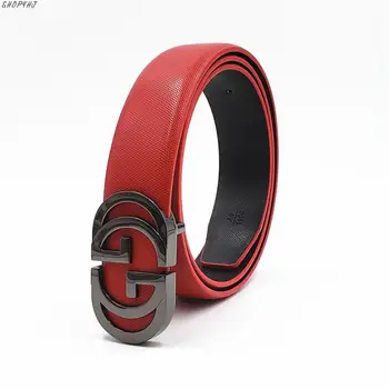 

Fashion Jeans Belt Luxury Belt for Men Women Smooth Buckle Strap High Quality Genuine Real Leather Belt