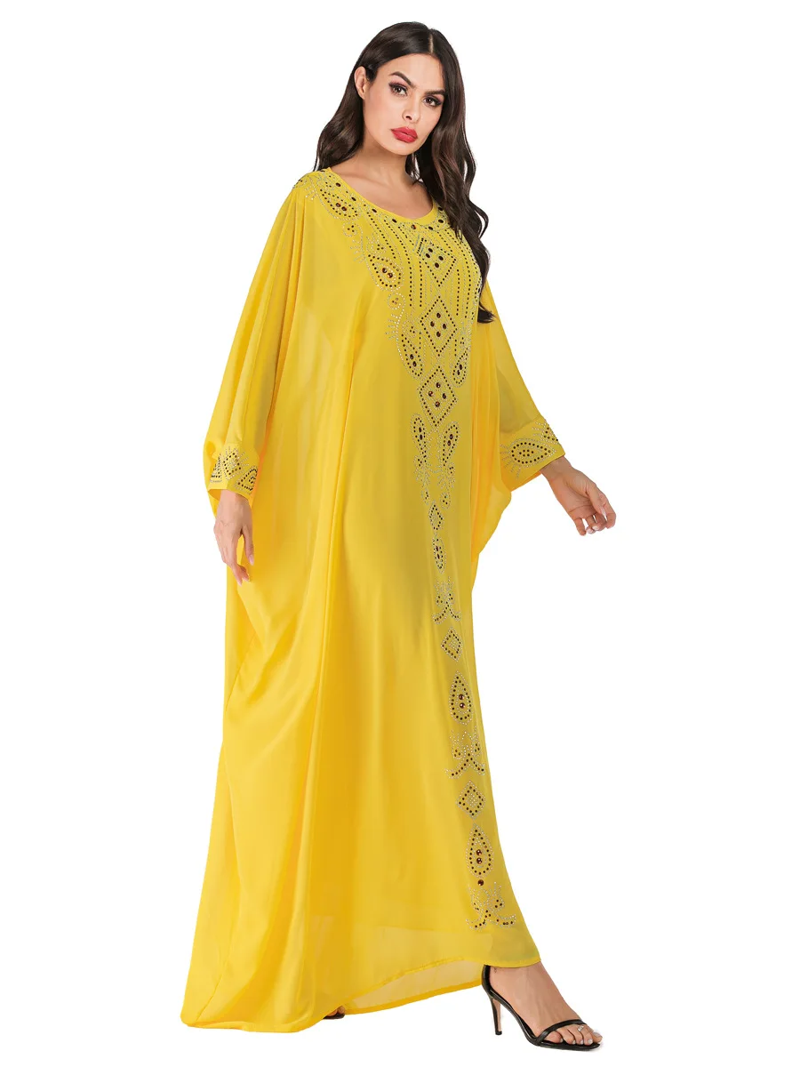 Африканские платья для женщин желтая африканская одежда мусульманское длинное платье высокого качества Длина модное Африканское платье для леди