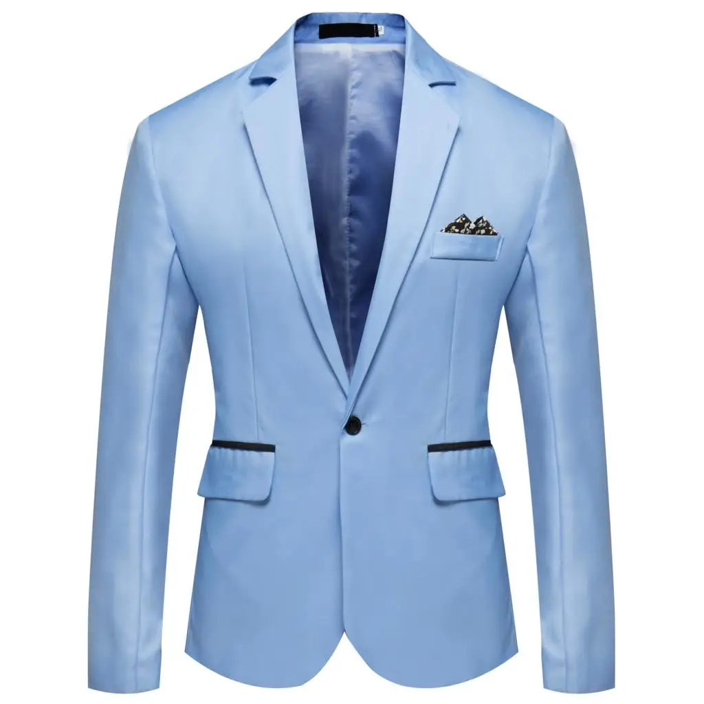 Брендовая красивая модная мужская куртка VogueBlazer осенний Тонкий костюм с длинными рукавами разных цветов блейзеры офисный пиджак делового костюма