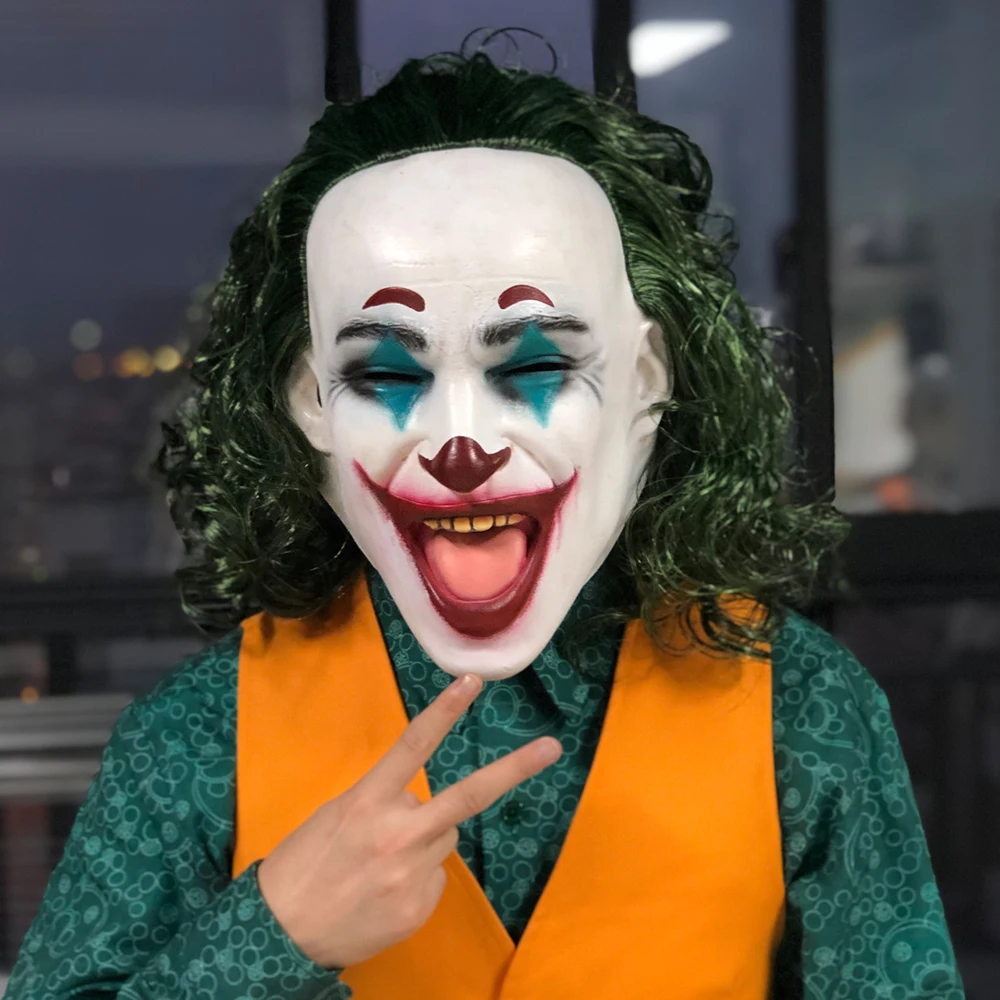 Horror Joker Joaquin Phoenix Mask Cosplay Joker Origin Movie Clown Arthur Fleck Latex Masks Halloween Party Props