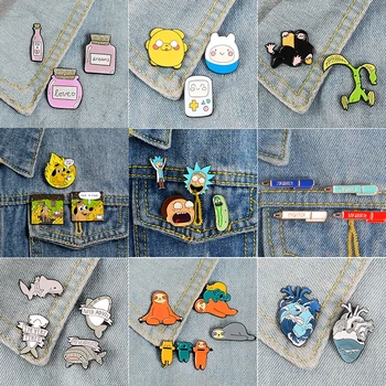 

Super Bargain Enamel Pin Sets ! Cartoon TV Show Koala Sloth Cat Ocean Heart Brooches Badges Lapel pins