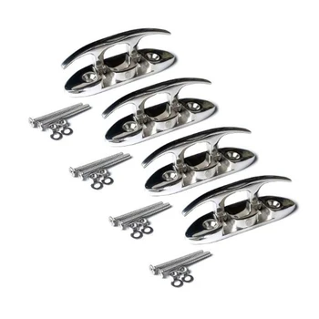 

4 Pcs Boat Cleat Folding Cleat,316 Stainless Steel Boat Dock Flip Up Cleat with Fastener