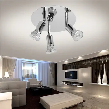 

SP05 9-led Adjustable Polished Silver rotatable 3 Way Ceiling Spot Light Spotlight Lighting Indoor Spotlight 6000/3000K