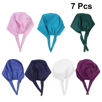 

7pcs Cotton Cap Cosmetologist Pharmacist Working Cap for Doctor Nurse Women Men