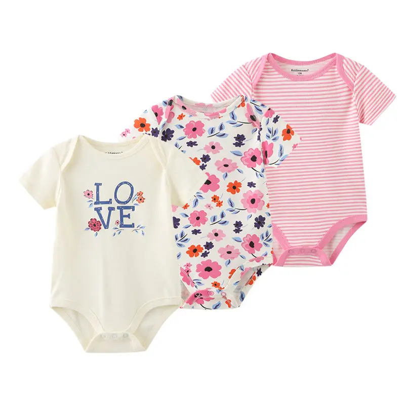 

2020 Unisex Baby Girl Clothes Bodysuits 3PCS Newborn Cotton Baby Boy Clothes Girls Baby Clothing Short Sleeve Roupas de bebe