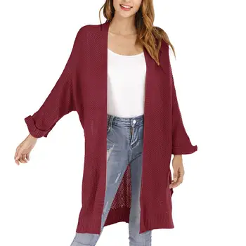 

Fashion Lady Solid Color Long Sleeve Knitted Cardigan Blouse Sweater Coat 2020 New Fashtion Womens turtleneck