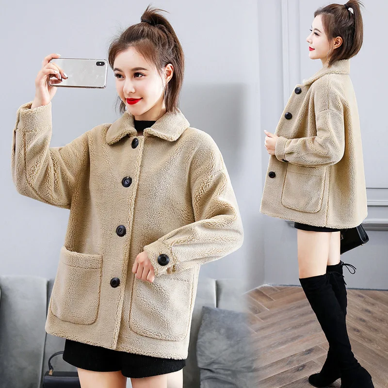 

Woolen Jacket Women's Short 2019 Autumn And Winter New Style Hepburn Wind Short-height Students Korean-style Loose-Fit Woolen Ov