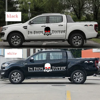 

Car Personality Bone Skull decal Waistline Large Door Sticker for Ford F150 F-150 Ranger