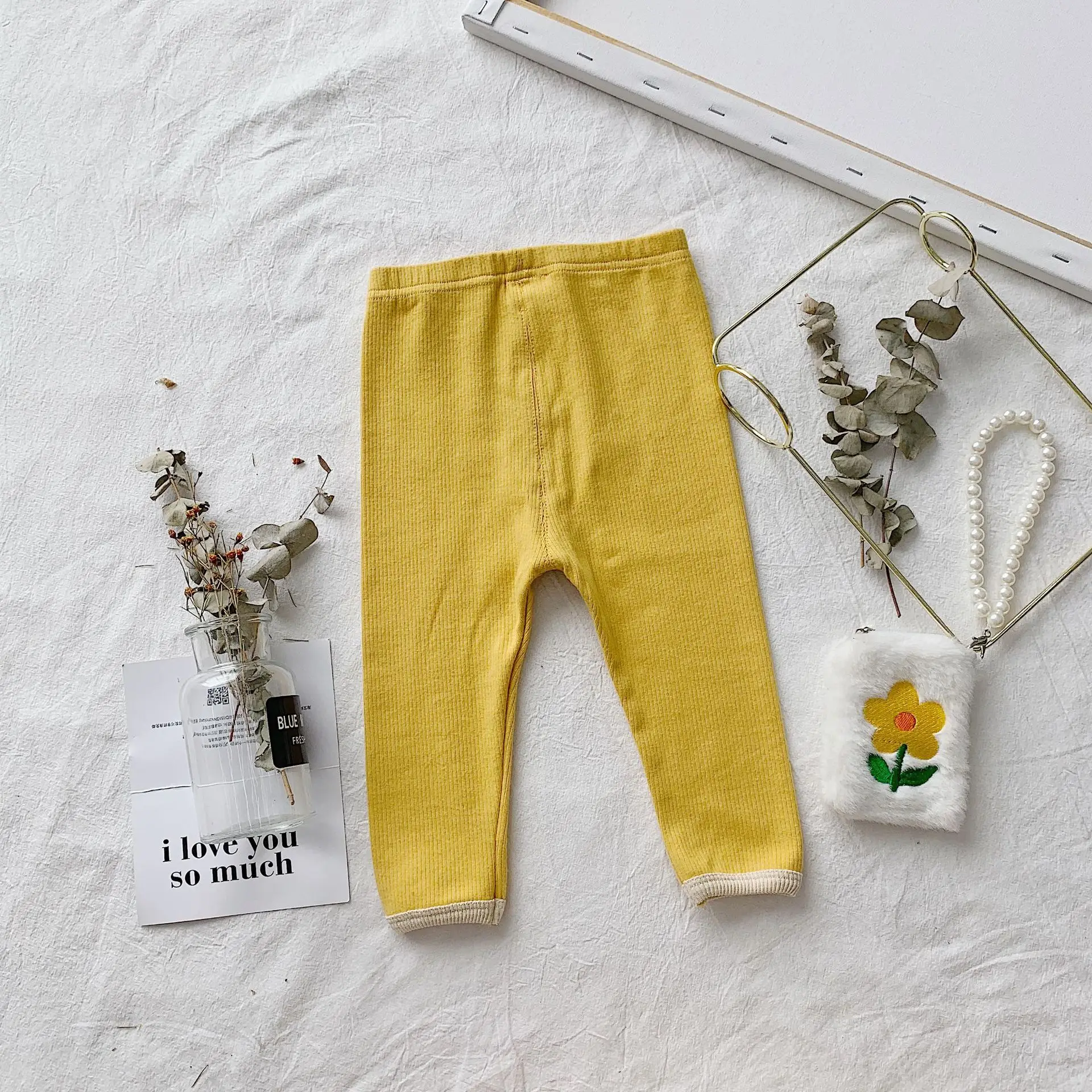 Леггинсы для девочек 2019 г. Новые Осенние милые повседневные брюки для маленьких девочек Детские однотонные леггинсы штаны для девочек