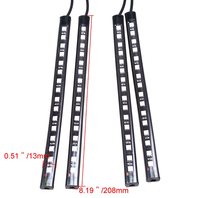 Posbay автомобильные RGB полосы света авто интерьера украшения огни 4 в 1 LED красочная