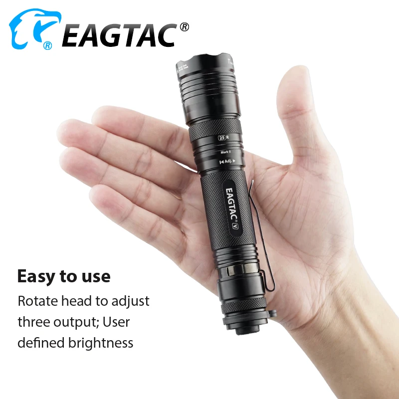 Светодиодный фонарь EAGTAC T25V, USB-C, USB, перезаряжаемый, 21700, 5000 мА/ч, аккумулятор, Дополнительный внешний аккумулятор, XHP70.2, 3200 лм, тактический фонарь