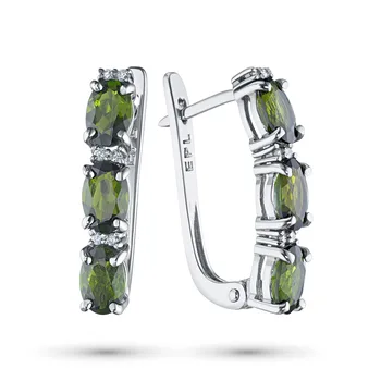

Silver earrings with diamond and chrome-diopside e0605sg04202750
