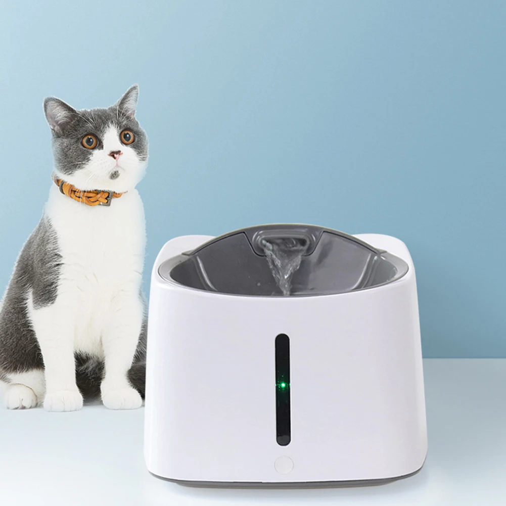 Water Dispenser Cat Filter Automatic Circulation Smart Drinking USB Charging Quiet Infrared Induction Large Capacity Pet White