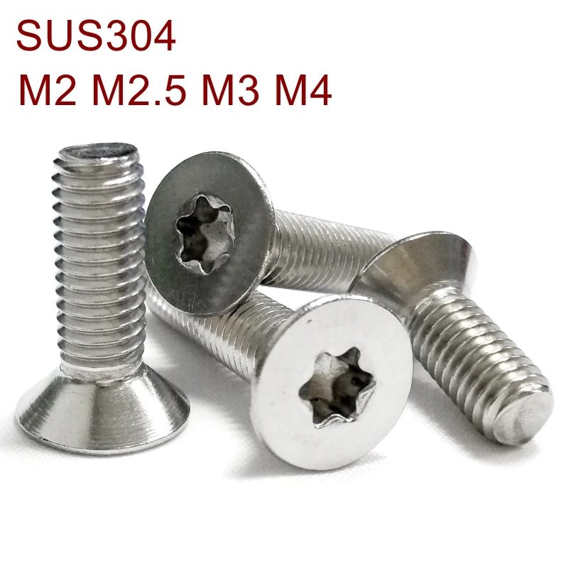 M2.5x5mm 304 Stainless Steel Button Head Torx Security Machine Screws 30pcs 