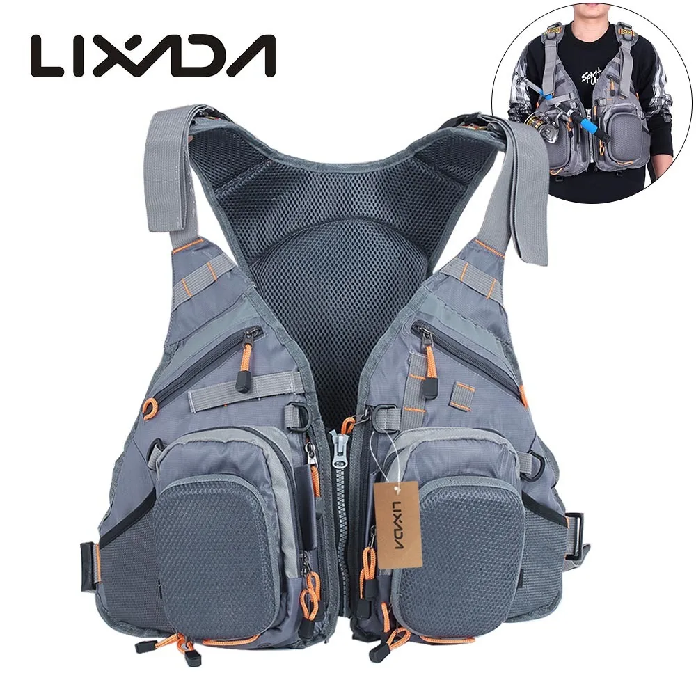 

Mesh Fly Fishing Vest and Backpack Breathable Outdoor Fishing Safety Life Jacket Fisherman Utility Vest Fishing Wear New