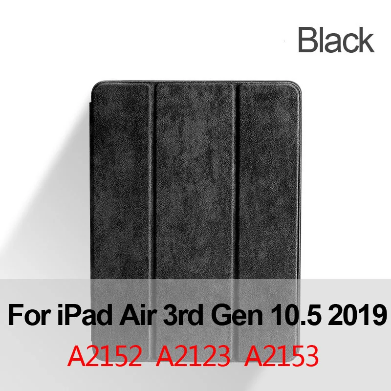 Для iPad Pro 10,5 Чехол iPad Air 3 чехол Alcantara роскошный корпус замшевый Чехол Smart Cover для iPad 10,2 7th Funda - Цвет: Black Air 3 19 10.5
