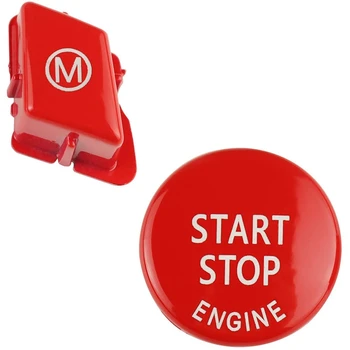 

2 Pcs Steering Wheel M Button + Start Stop Button for 3 Series E90 E92 E93 M3 2007-2013