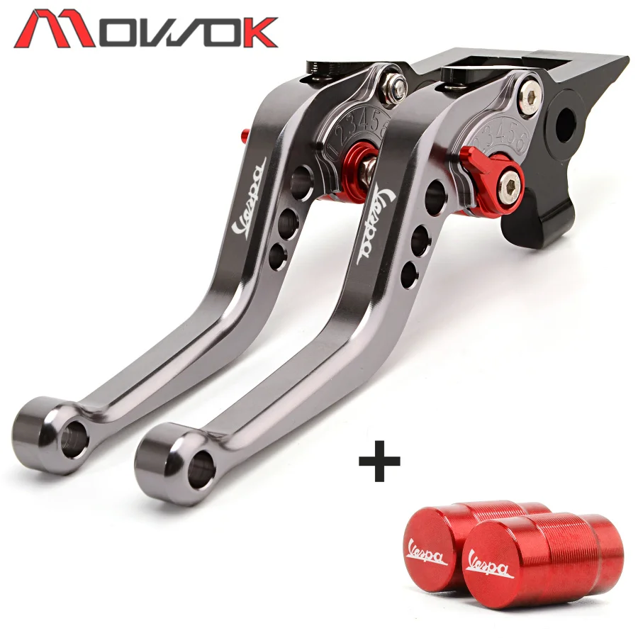 titanium red A Колпачки для шин и мотоциклов, короткий тормозной рычаг сцепления для Vespa GTS 125 250 300 Super Granturismo 125 200 S125 S150 - Цвет: titanium red A