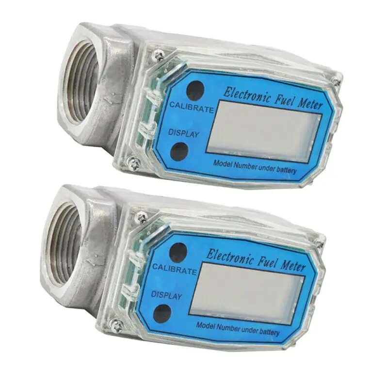 

2019 New High Quality 2pcs 1 Inch Turbine Digital Diesel Water Fuel Flowmeter Oval Gear Gauge Set