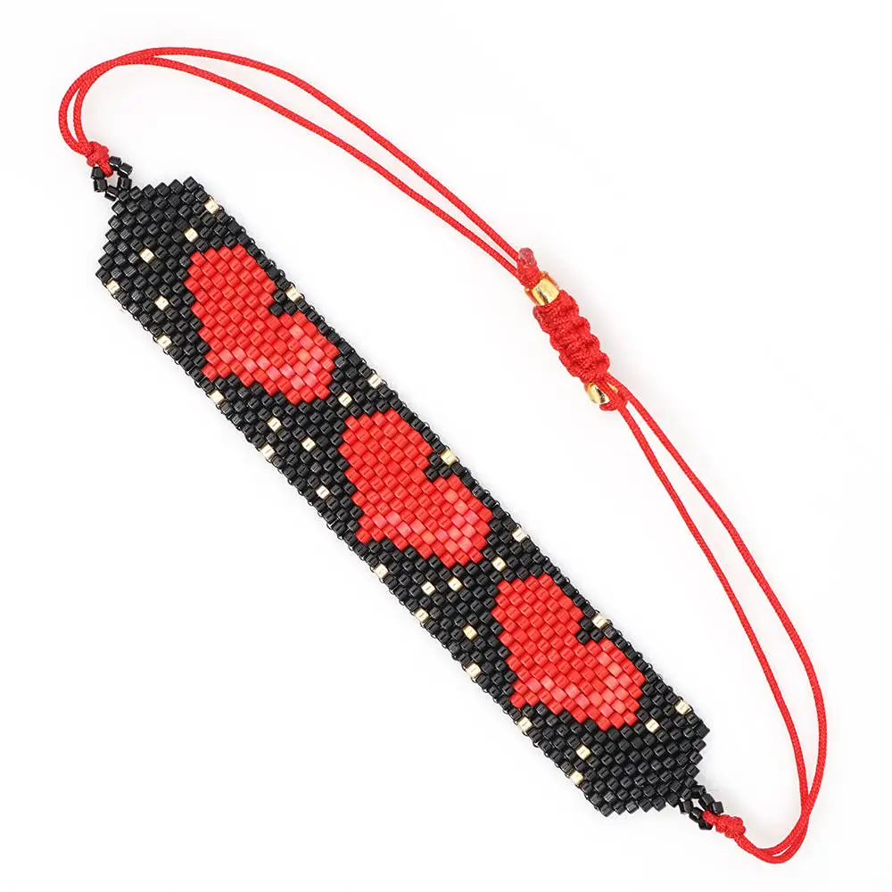 Go2boho золотой браслет для женщин MIYUKI Love Pulseras Mujer 3D браслеты с сердечками ювелирные изделия ручной работы прополка бусина из нержавеющей стали