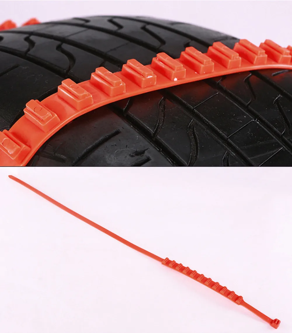10 шт. зимняя автомобильная покрышка цепь для снега противоскользящие цепи для автомобиля снег грязи колеса шины утолщенные шины сухожилия Красный 90 см - Цвет: 1PC