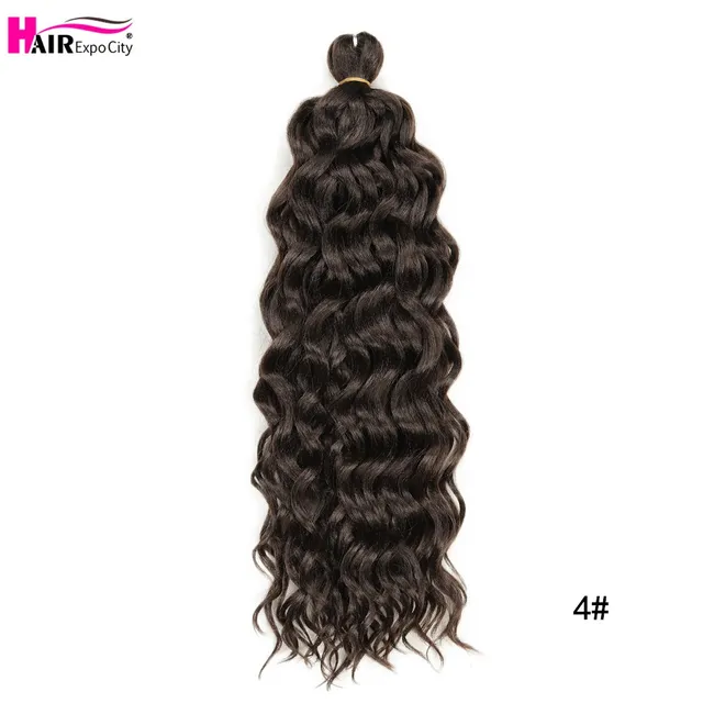 18-24 Inch Ocean Wave Crochet Braid Hair Hawaii Afro Curls Natural Synthetic Braiding Hair Extensions Pink 613 Hair Expo City #4