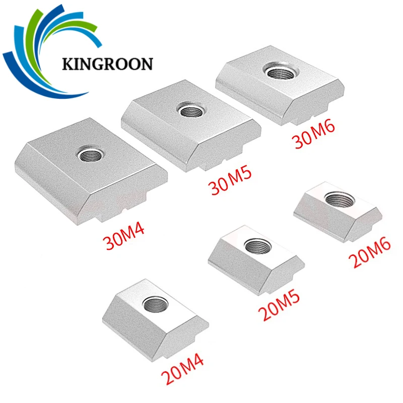 KINGROON T-트랙 슬라이딩 해머 너트, 패스너 2020 3030 알루미늄 프..