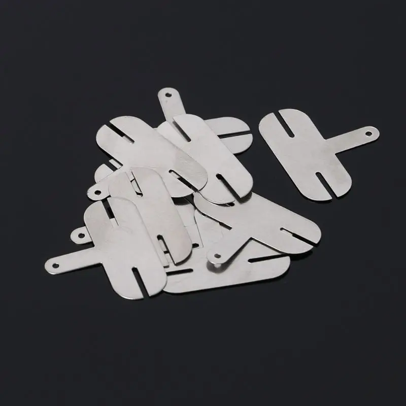 

10PCS 18650 Power Lithium Batteries T-Shape Nickel Plated Steel Battery Connection Lead-out Sheet Spot Welding Film D08A