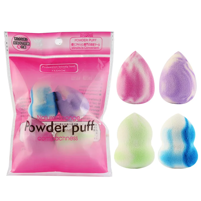 

4Pcs Foundation Sponge Facial Beauty Makeup Cosmetic Puff Cream Smooth Base Liquid Powder Face Nose Cosmetic Tools for Make up