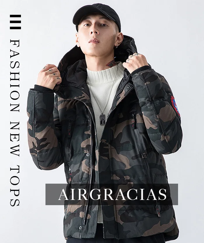 AIRGRACIAS New Winter Men's Jacket Fashion Men's Thicken Military Coat High Quality Male Hooded Man Clothing Size M-3XL