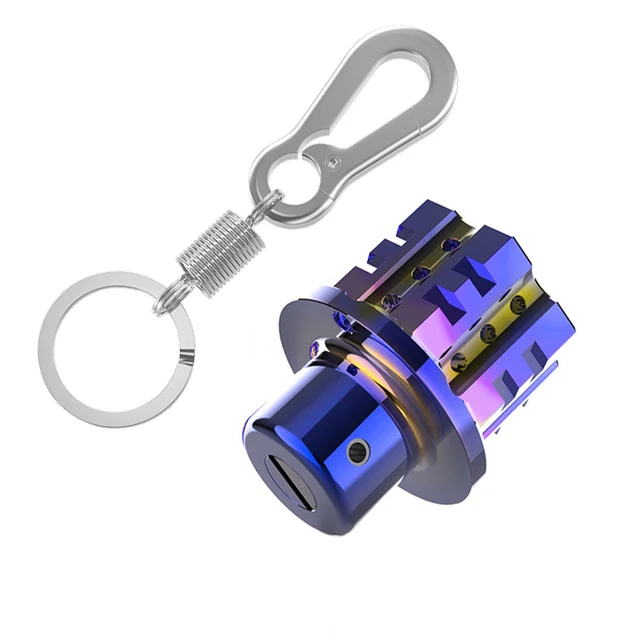 Universal Motorcycle Keychain Modified Key Cover CNC Key Bit Pentagonal Hexagon Key Head Cover Decorative Key Ring Car Accessory Titanium set 5