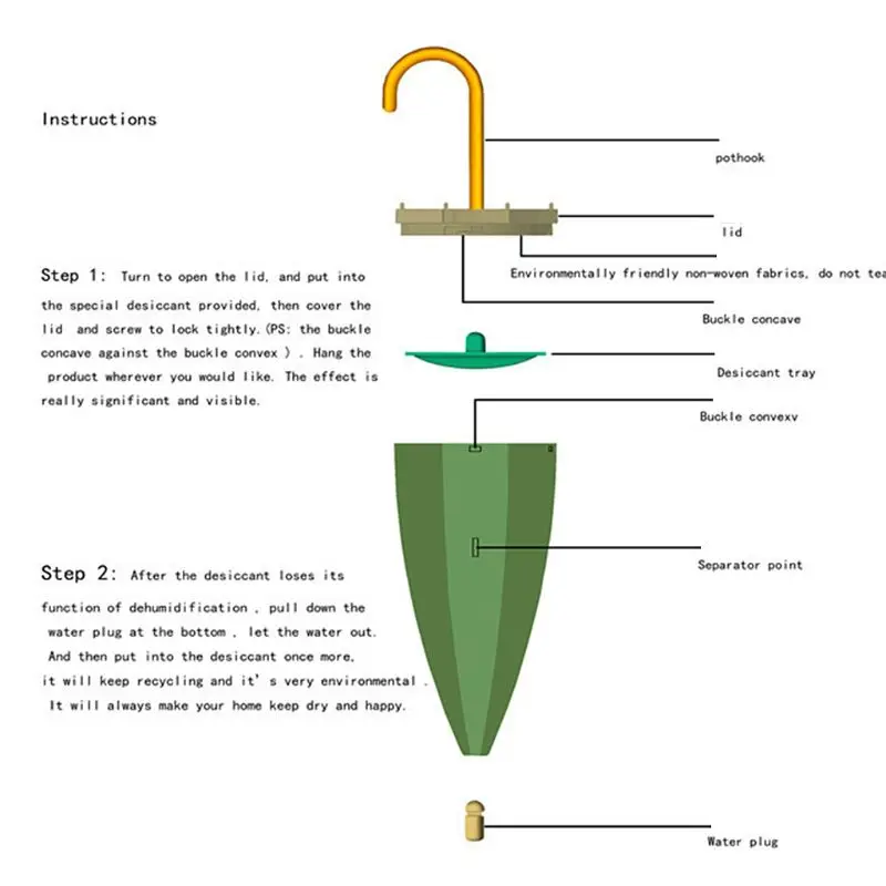 Милый мини-зонтик в форме висячий мешок с влагопоглотителем Влагопоглотители коробка Бытовая сменная плесени доказательство осушитель