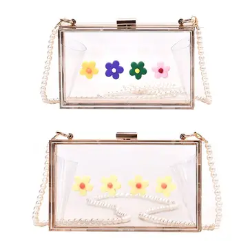 

Fashion Women Girls Transparent Handbag Evening Party Bridal Clutch Shoulder Bag Lady Prom Wedding Crossbody Bag Shopping Tote