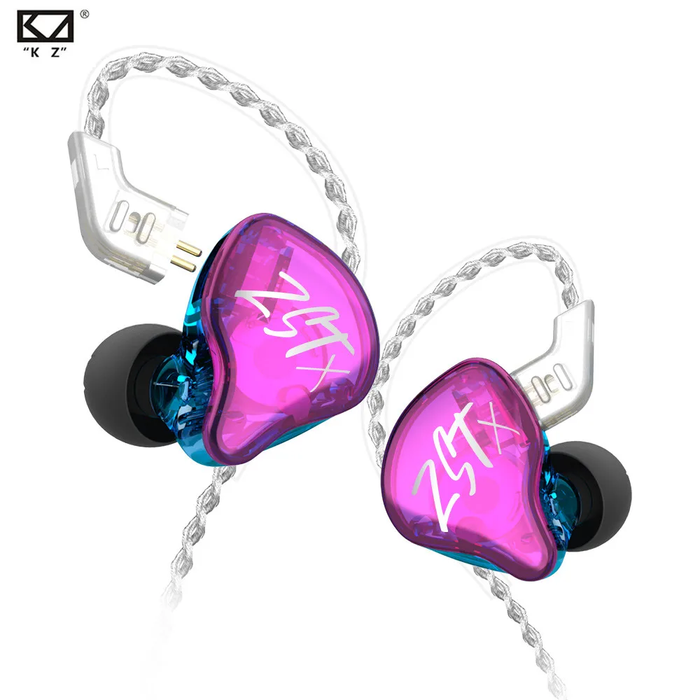 Наушники вкладыши KZ ZSTX ZST X 1BA + 1DD гибридные Hi Fi наушники с шумоподавлением и басами