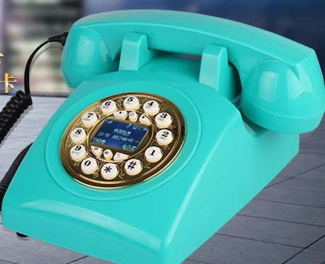 GSM античный телефон модный винтажный деревенский домашний модный телефон - Цвет: Синий