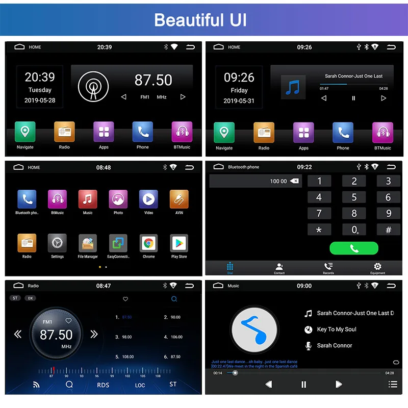 2 Din Автомобильный мультимедийный плеер Android 8,1 gps стерео Авто Радио Аудио видео WiFi Bluetooth " FM AM RDS SWC зеркальное соединение OBD 2