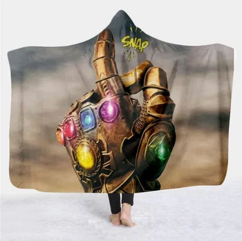 

movie Marvel Avenger 3D Print Plush Throw hooded Blanket Sherpa Fleece Bedspread Blanket Vintage Bedding wool soft Blanket 020