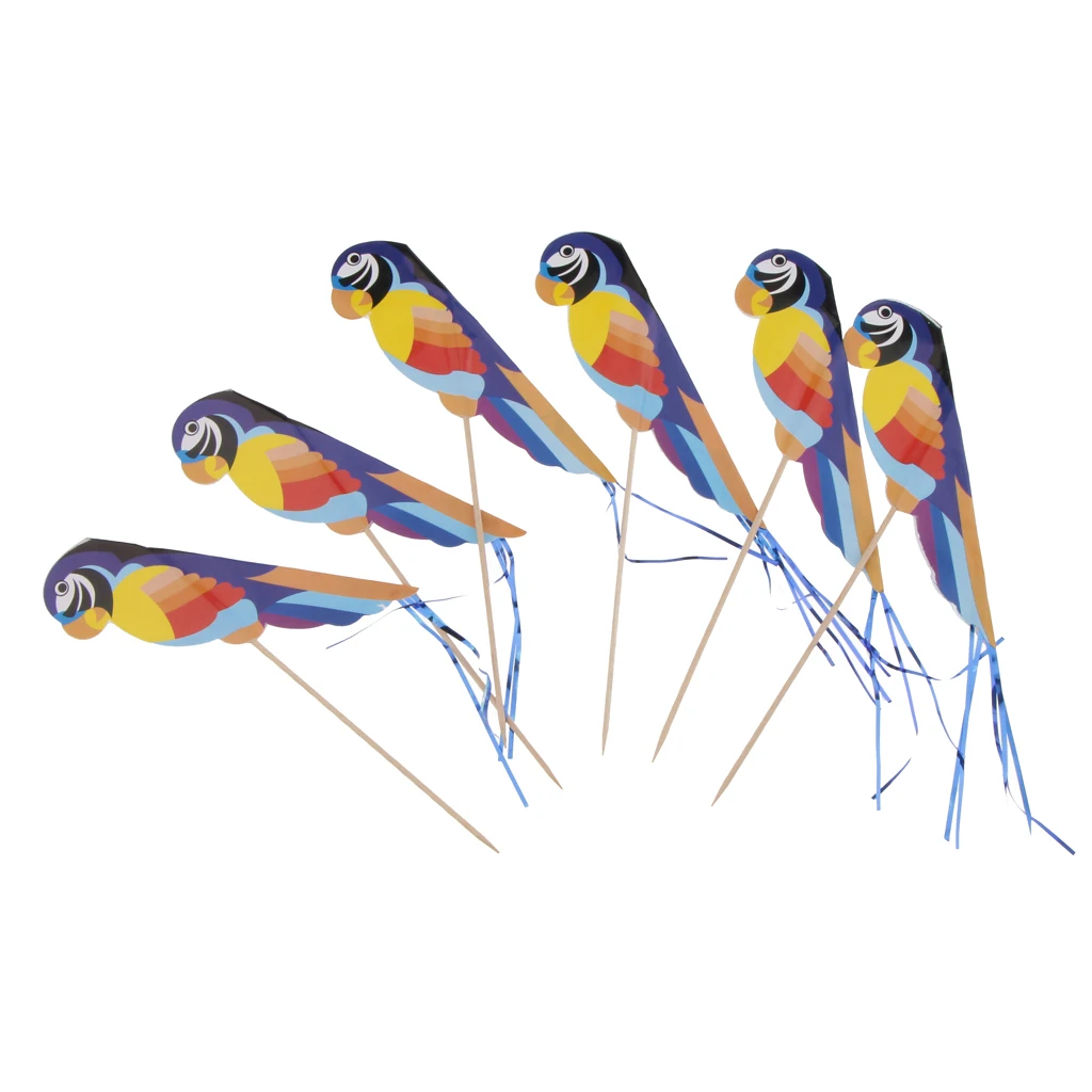 50 Pieces Skewers Paper Parrot Shape Fruit Stick Cocktail Party | Дом и сад
