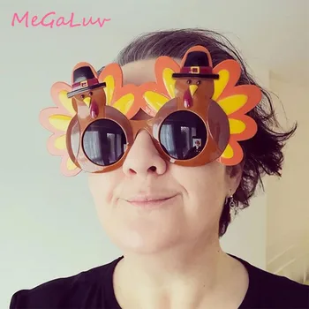 

6pcs/set Turkey Sunglasses Thanksgiving Costume Party Decorations Xmas Turkey Eyeglasses Birthday Party Fancy Dress Accessory