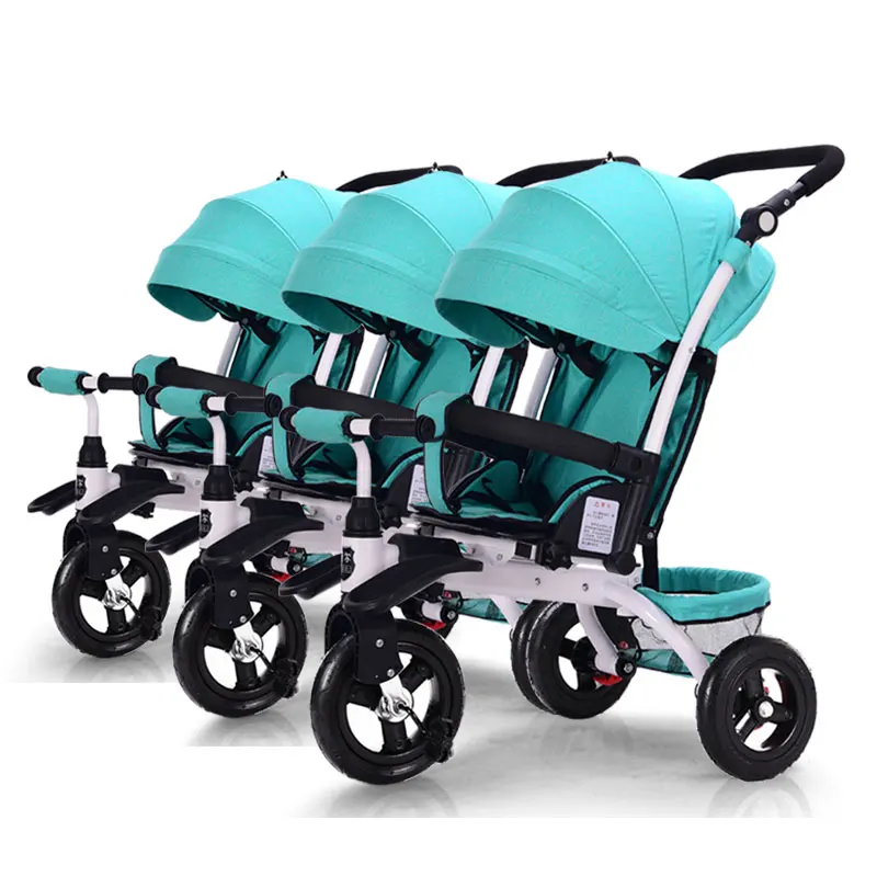 Трехколесная детская коляска, трехколесная детская коляска, 3 в 1, может сидеть и лежать, может расколоть ребенка, трехколесный велосипед, можно кататься, можно спать, прицеп