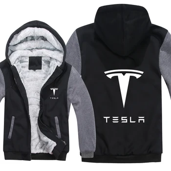 

Winter Tesla Hoodies Men Fashion Coat Wool Liner Jacket Tesla Sweatshirts Hoody Mans Coat HS-013