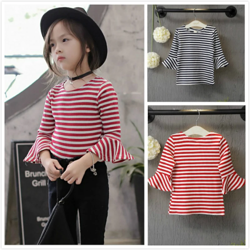 

Baby Girls Blouse Kids Shirt toddler long seelve blouses children clothes Girl tops infant striped