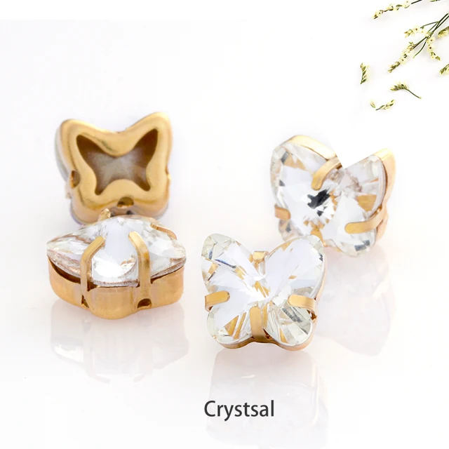 Astrobox Butterfly With Claw Rhinestone Crystal stones DIY Jewelry Making Loose Beads DIY Clothing & Accessories Clothing Shoes Crystal