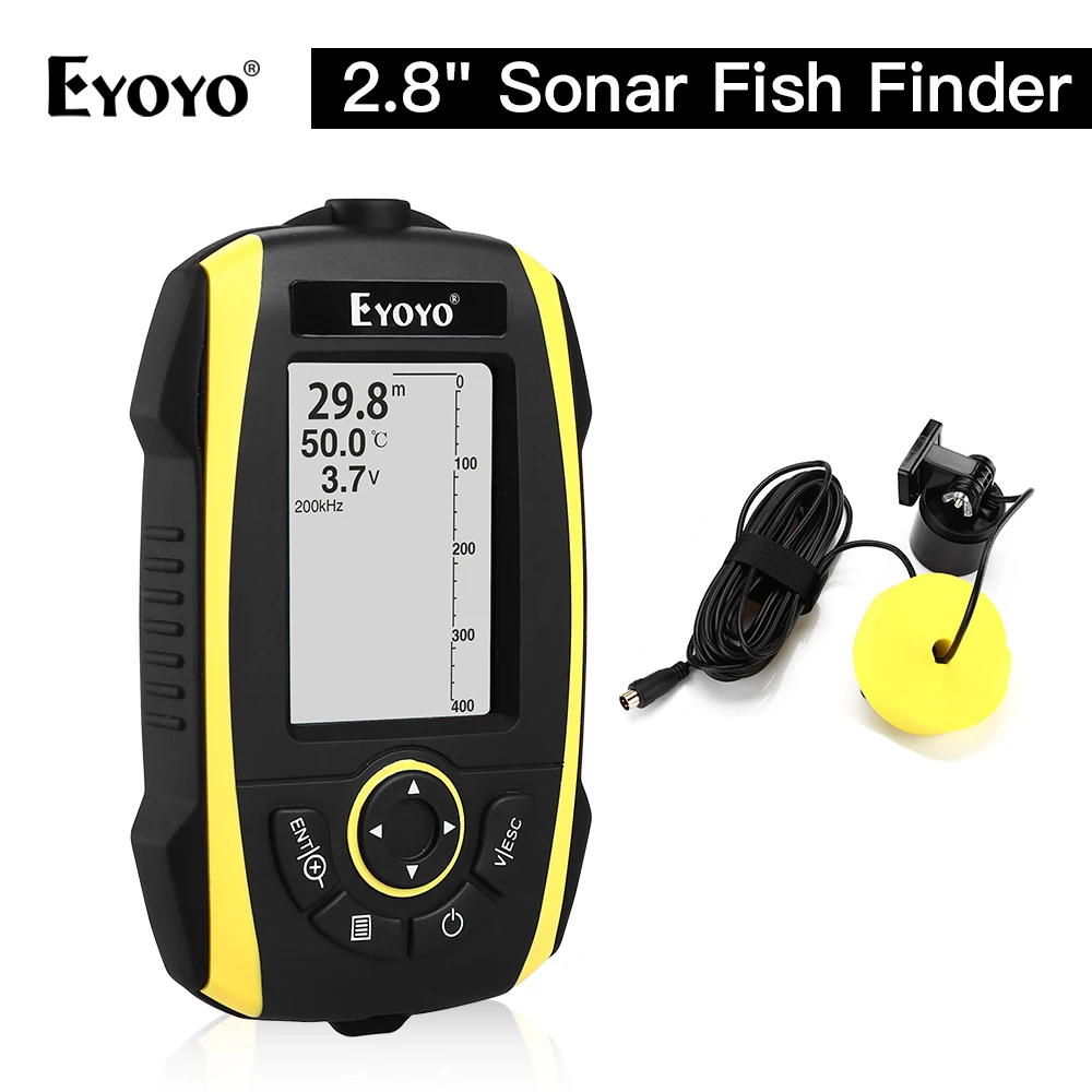 

Eyoyo E4 Portable Fish Finder Sonar Sensor Transducer Echo Sounder Alarm Detector 0.6-72m Depth Fishfinder Sea sondeur peche