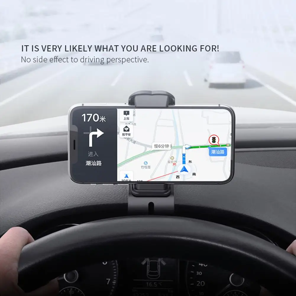 Автомобильный держатель для телефона, вращение на 360 градусов, держатель для сотового телефона, подходит для 4-6,5 дюймового смартфона, вращающийся зажим для приборной панели, подставка для крепления