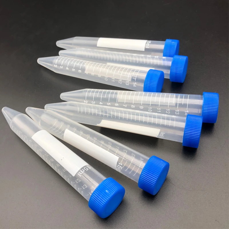 20Pcs/Pack 15mL Screw Cap Sharp Bottom Plastic Centrifuge Tube Centrifugal Laboratory Analysis Vial Container