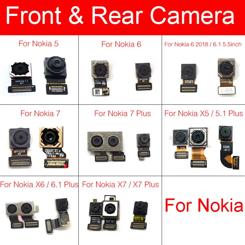 Передняя и задняя камеры для Nokia 5 6 7 X5 X6 X7 1 Plus 2018 маленькая Основная камера гибкий