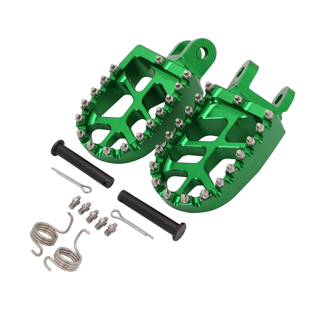 Мотоцикл с ЧПУ подножки педали Подставки подножки для KAWASAKI KLX250R KLX250 KLX250S KLX250SF KLX300R KLX650 KLX650R KLR650 - Цвет: Зеленый